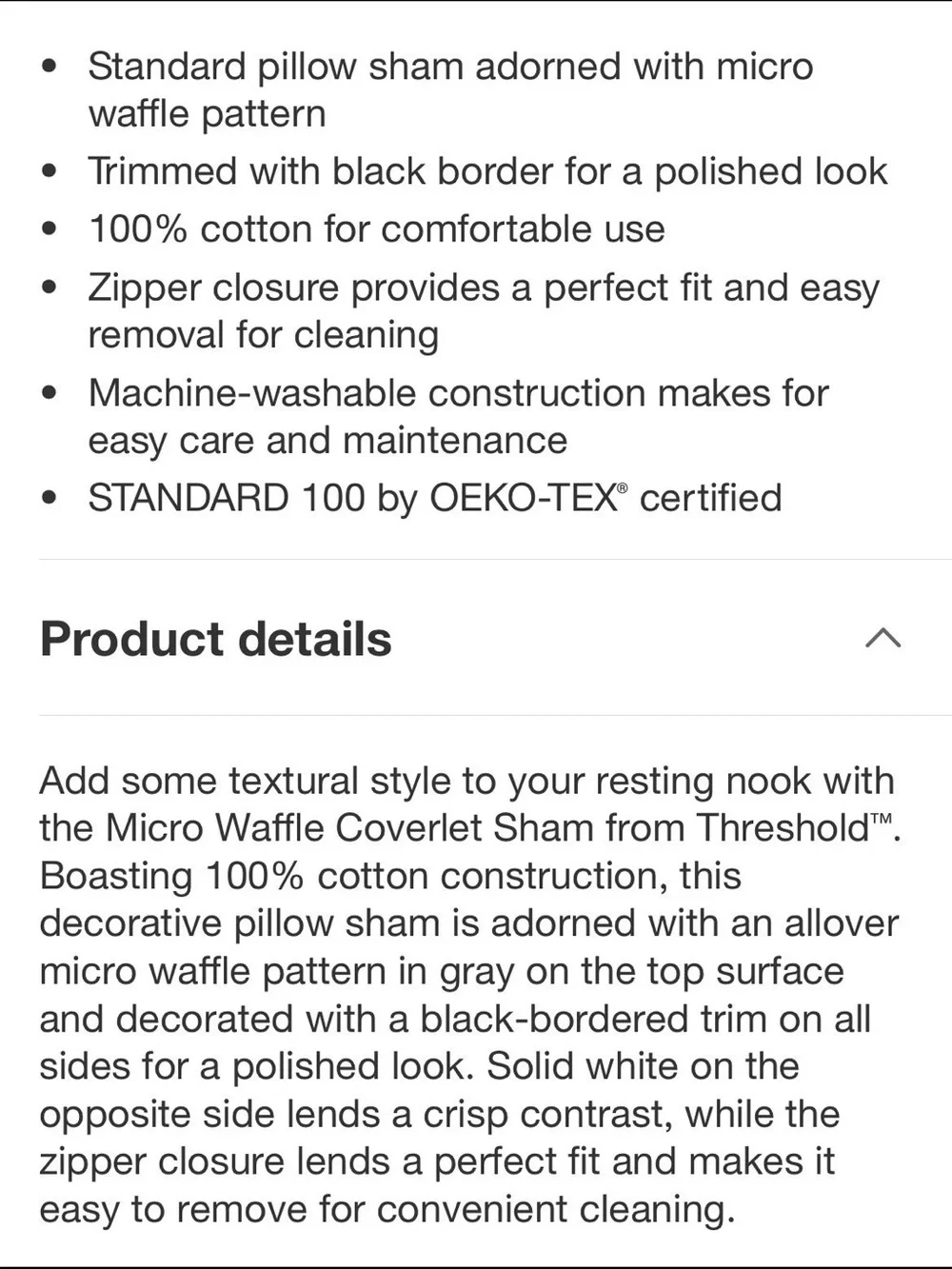 Threshold Micro Waffle Coverlet & Shams King sized set